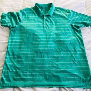 Mens adidas light green large polo shirt #H
